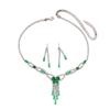 European American Bridal Rhinestone Jewelry Set: Three-Piece Necklace, Earrings, and Claw Chain for Banquets