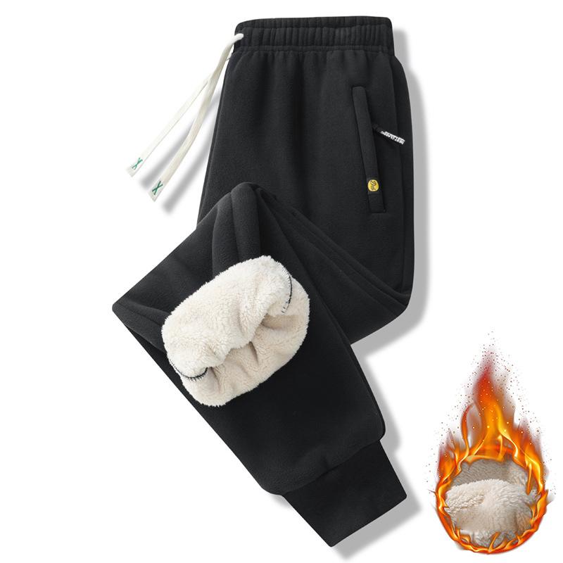 Men's Winter Fleece Lined Pants Heavyweight Warm Sherpa Lined Sweatpants Running Jogger Pants with Pockets for Male Thick Trouser Plus Size