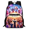 15-Inch Roblox Cartoon Backpack, Large Capacity Back Support Backpack with Front Pocket, Suitable for Unisex Children Aged 5-8