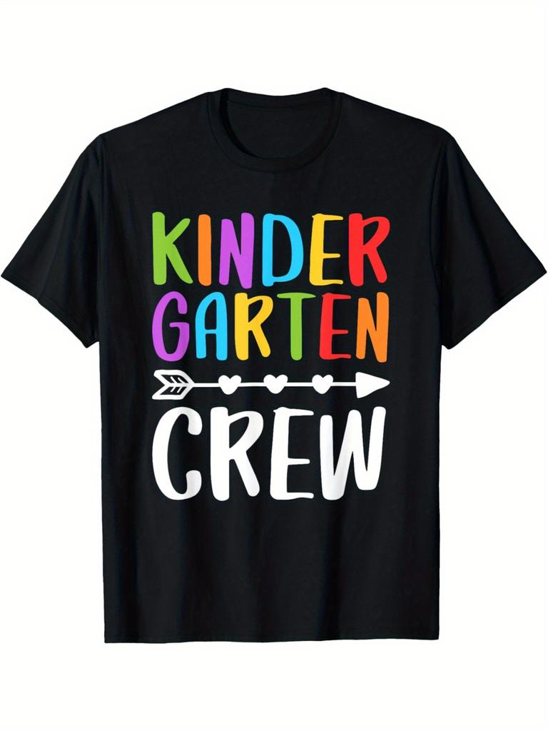 Kindergarten Crew Teacher T-Shirt | Colorful Rainbow Archery Design