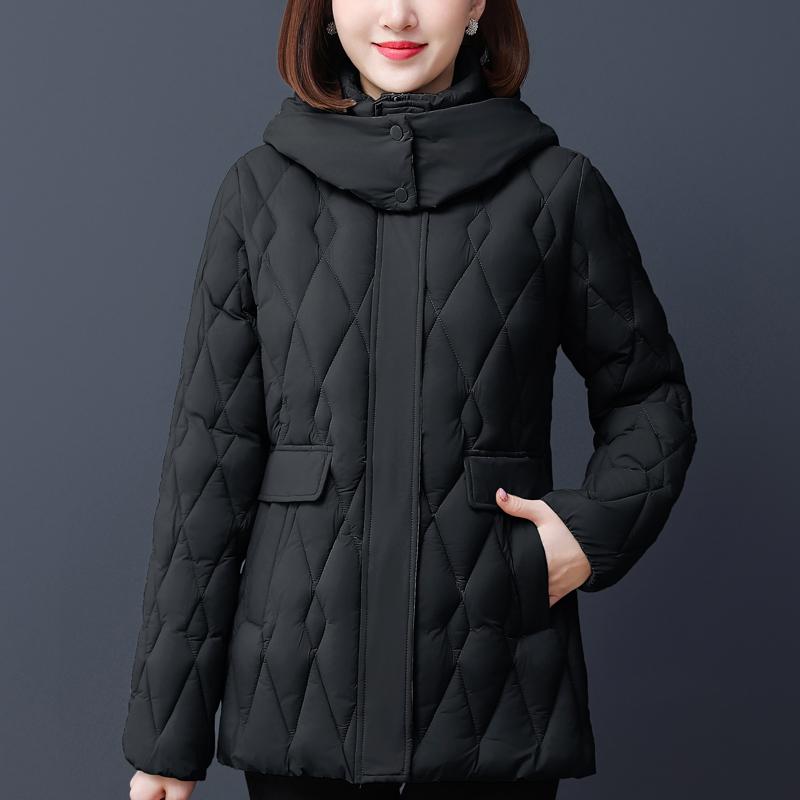 Elegant Winter Coat Women Parkas Plus Size Middle Age Women's Jacket Hooded Casual Thick Warm Outerwears