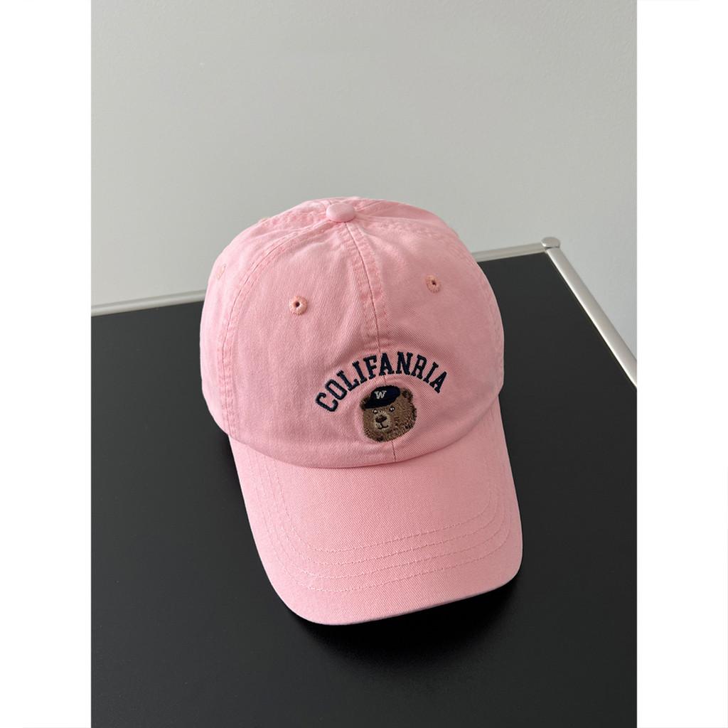 Bear Embroidered Colifanria Baseball Cap With Adjustable Sun Protection Outdoor