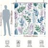 1pc Leaf Pattern Curtain, Blue-Green-Purple Leaves on White, Serene Theme Polyester, Machine Washable, Durable Bath Decor
