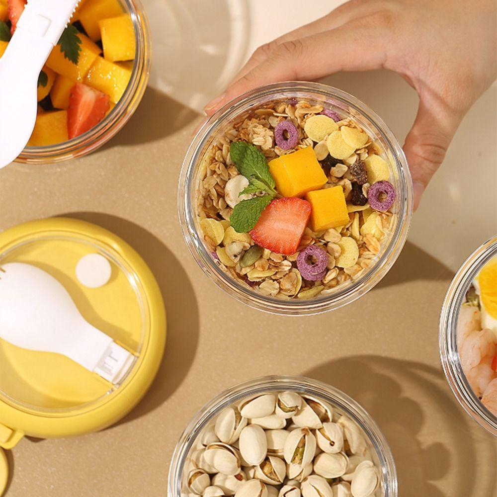 Průhledný snídaňový kelímek Odnímatelná nádoba na skladování potravin Obědový box Kelímek na ovesnou kaši Škola