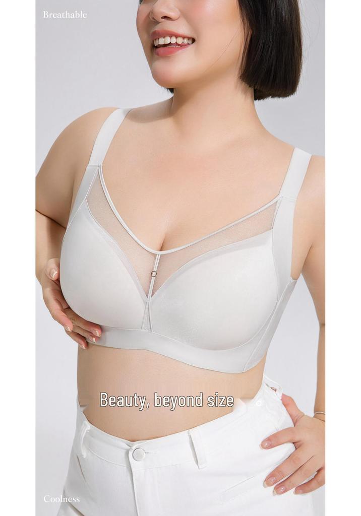 Wire-Free Plus Size Ultra-Thin Bra - Large Cup, Side Support, Anti-Sagging, Massage Cup, Push-Up Lingerie
