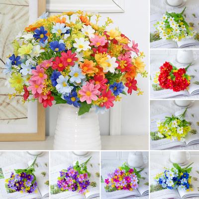 Künstlicher Blumenstrauß, 28 Köpfe, realistische gefälschte Seidenblume, für Hochzeit, Party, Home-Office, Tisch