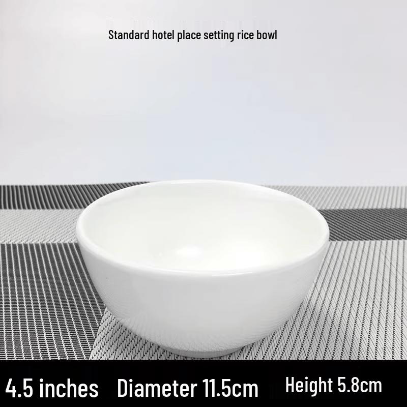 Elegant Pure White Ceramic Dining Bowl