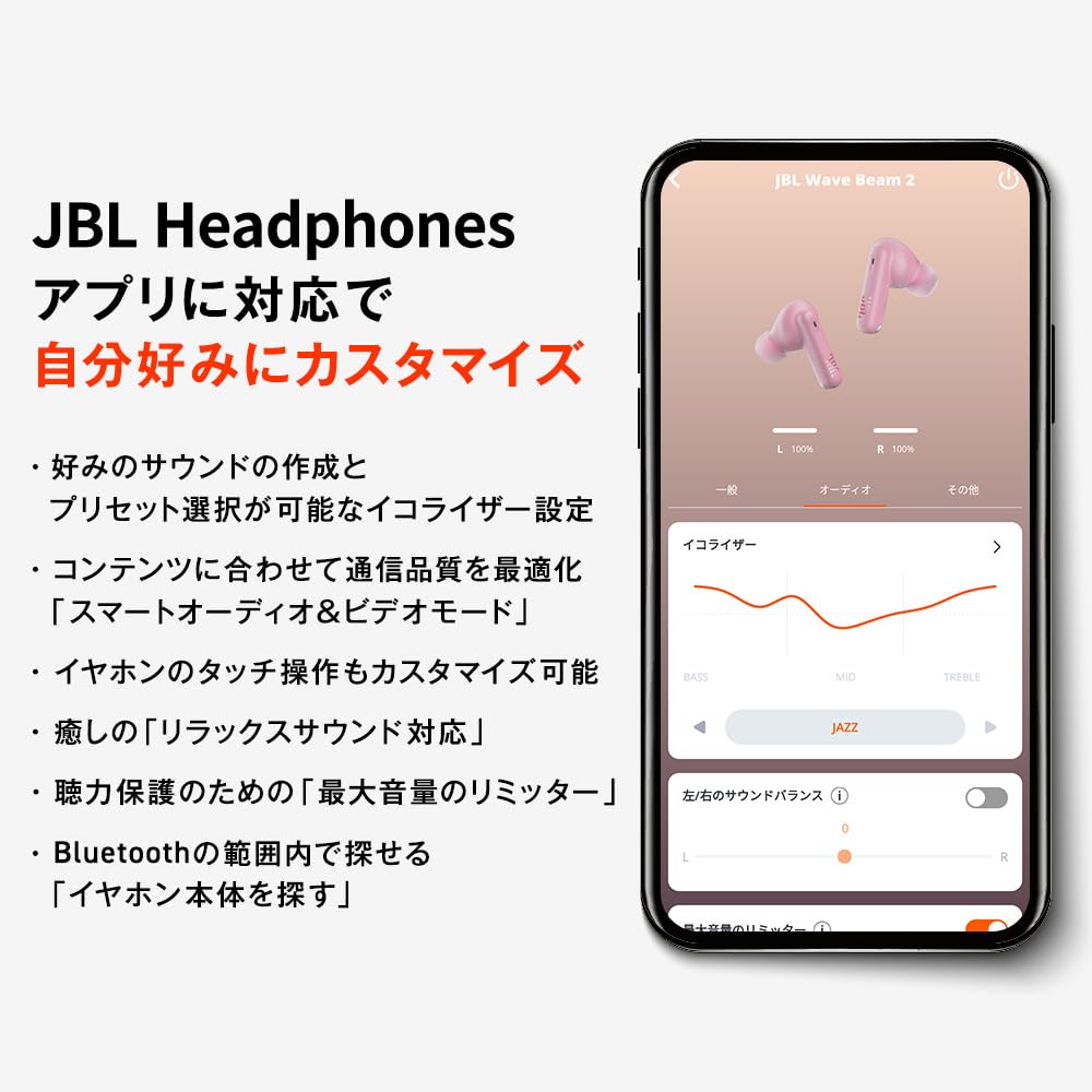 JBL WAVE BEAM 2 Wireless Earbuds, Active Noise Cancelling, IP54 Waterproof and Dustproof, Multi-Point, Up To 40 Hours of Playtime (Black)