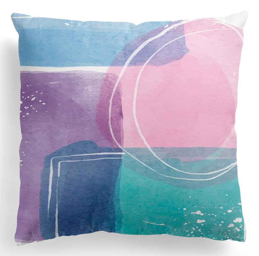 45x45cm Color Geometry Abstract Art Graffiti Print Pattern Home Living Room Sofa Decoration Throw Pillow Case