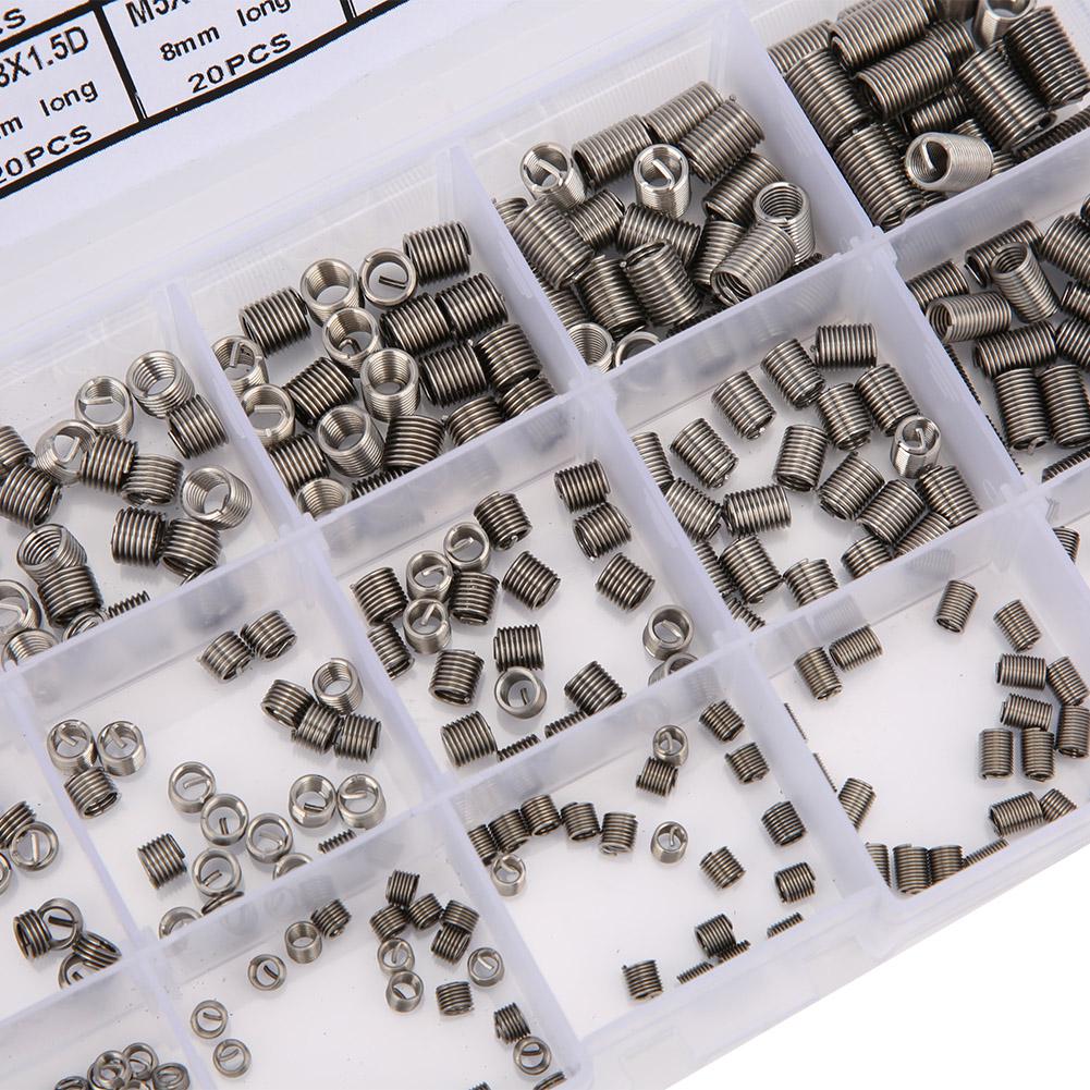 300Pcs Threaded Insert Stainless Steel Thread Repairing Tool M3x0.5 M4x0.7 M5x0.8