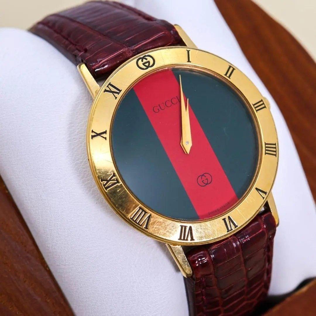 Used Working GUCCI watch 3001M Sherry line gold 3289