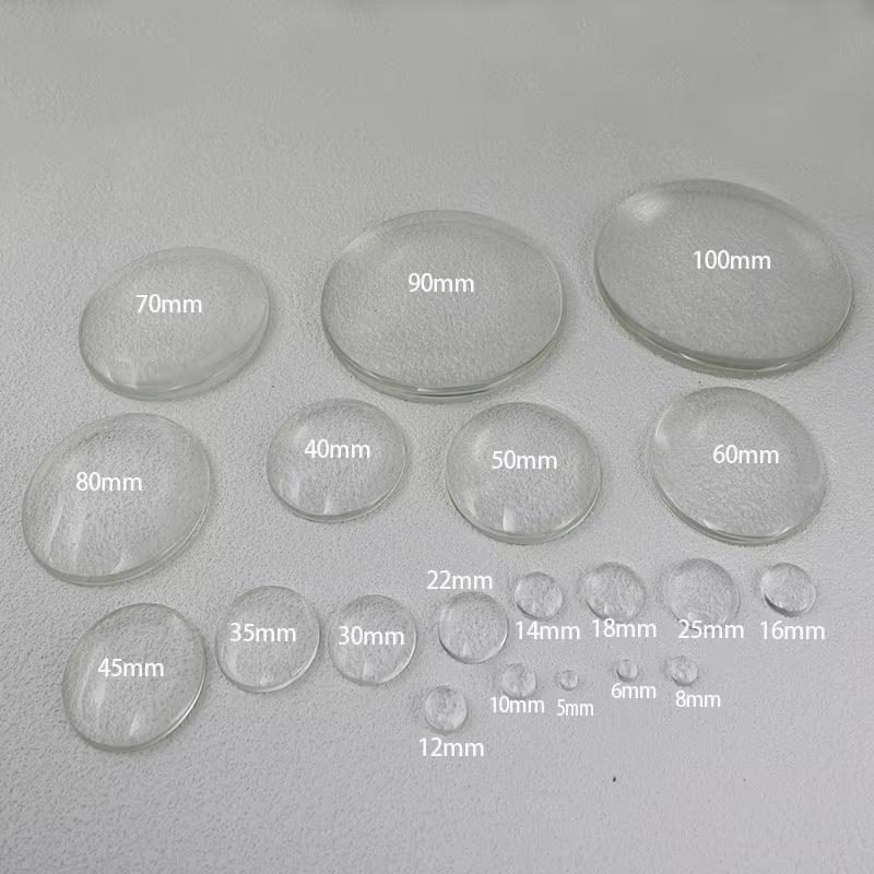 1 Packung Runde flache Rückseite Cabochon Lupe 4/6/8/10/20/30-100mm Transparent Klar Kristall Cabochon für DIY Schmuckherstellung