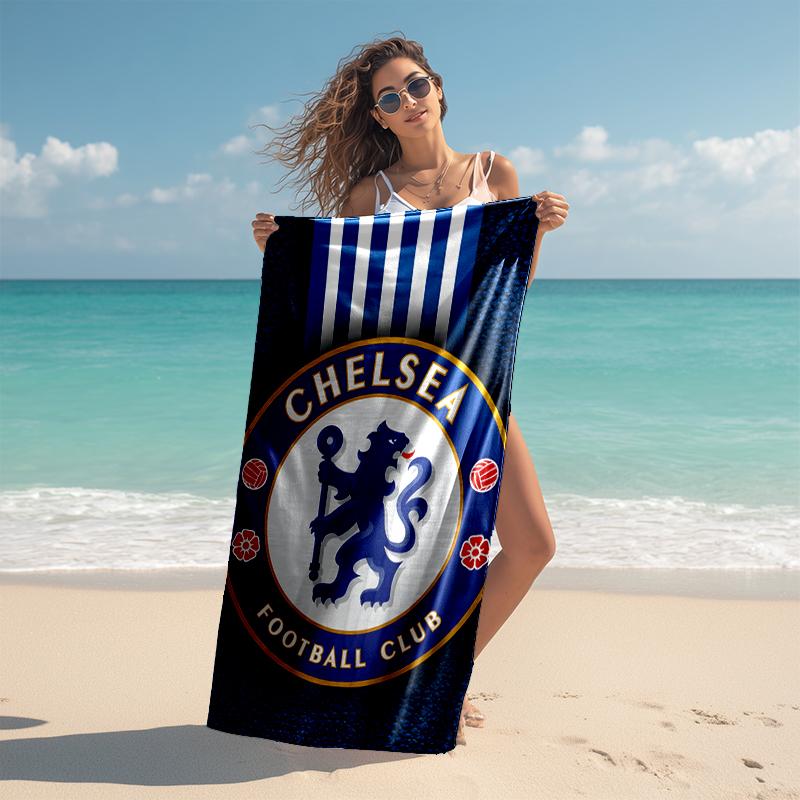 1pc C-Chelsea Beach Towel, Comfortable and Thick, and Swimming/Bath/Picnic/Camping Towel, Suitable for Seaside Beaches