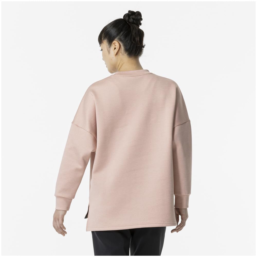 Mizuno Whisper Pink Heather XL Stretch Crew Neck Sweatshirt for Easy Movement Women's (32MCA332)