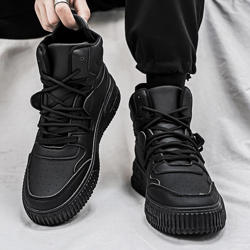 Large size men's shoes autumn and winter new high-top board shoes couple fashion white shoes teen student tide shoes