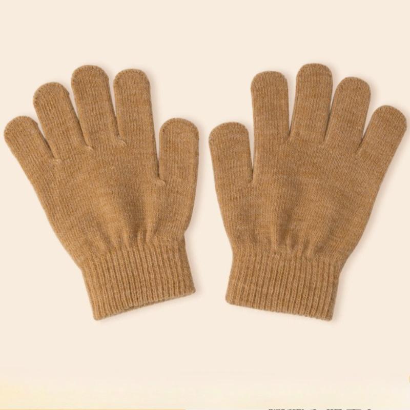Strikkede hansker i ensfarge for barn 5-10 år Studenter Vintervarme Utendørs sykling og Daglig kaldt vær Bruk Votter