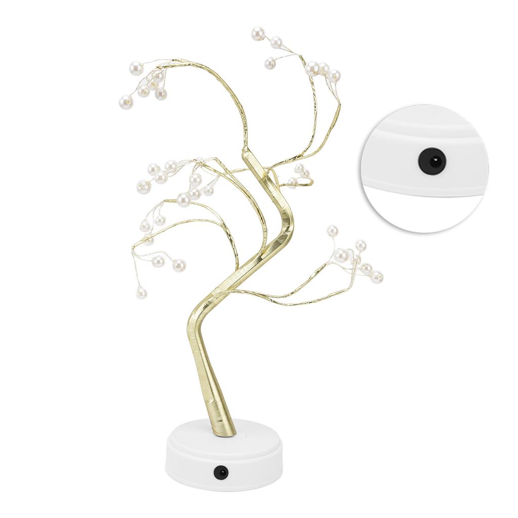 Tabletop Bonsai Tree Lamp Adjustable Safe Use Stable Night Light with Copper Wire USB Cable for Home Christmas