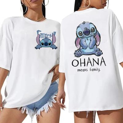 Hip Hop Shirt EU Size Unisex Disney Lilo Stitch Cartoon T Shirt Stitch Cute Unisexga Tshirt Yk Graphic Tshirt Top Tees Clothes
