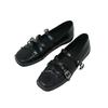 Fashion Elegant Silver Lolita Leather Shoes | Buckled Mary Jane Flats with Sheer Socks, Ideal for Sweet & Chic Outfits