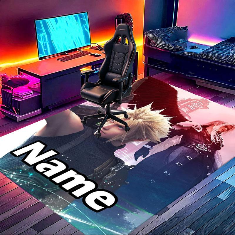 Custom Name Personalized Final Fantasy Print Carpet, Versatile Home Decor Rug, for Playroom, Apartment, Balcony, Entryway, Hallway Gift