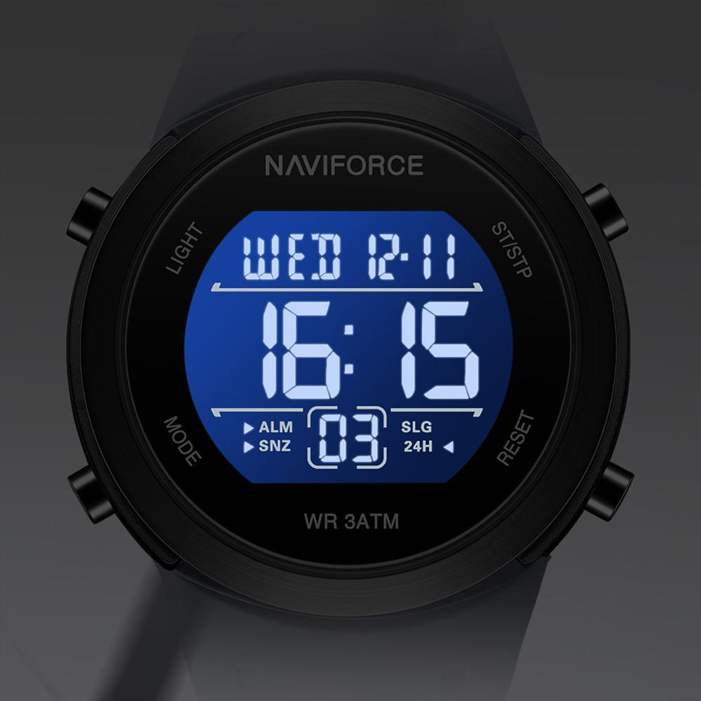 Naviforce Men's Boy Digital Watch Date Day Chronograph Silicone Strap Night Pattern Waterproof Outdoor Casual Sports Men's Boy Watch NF9246