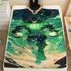 1Pc Alien Earth Print Flannel Blanket, High Quality Comfortable for All Seasons, Home Decor, Warmth and Comfort, Perfect for Christmas Gifts