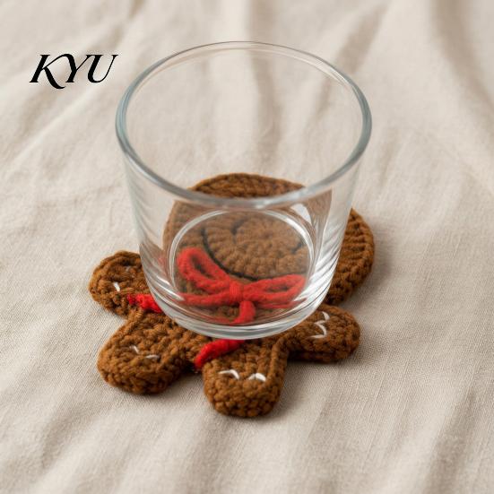Tabletop Protection for Mugs Teacups Christmas Crochet Coaster, Handmade Woven Drink Cup Pad, Cute Santa Snowman Unique Holiday Gift Friends