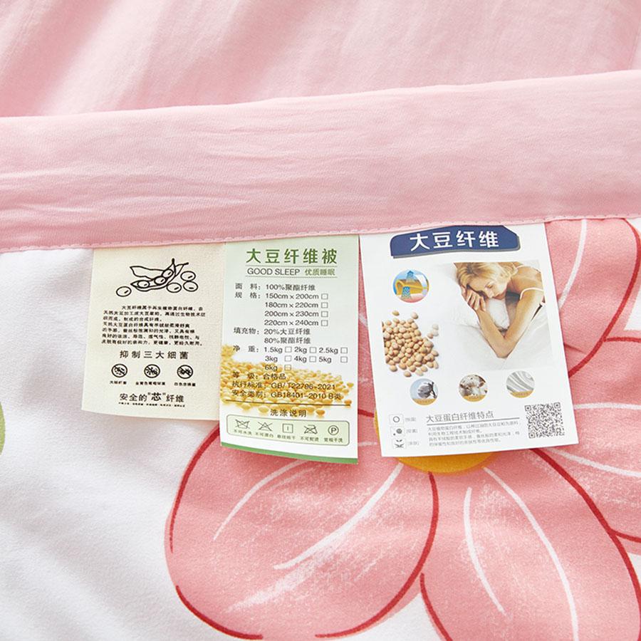 Class A Washed Cotton Summer Quilt Can Be Machine Washable Printed Air Conditioning Quilt Soft Waxy Thin Double Cover Blanket