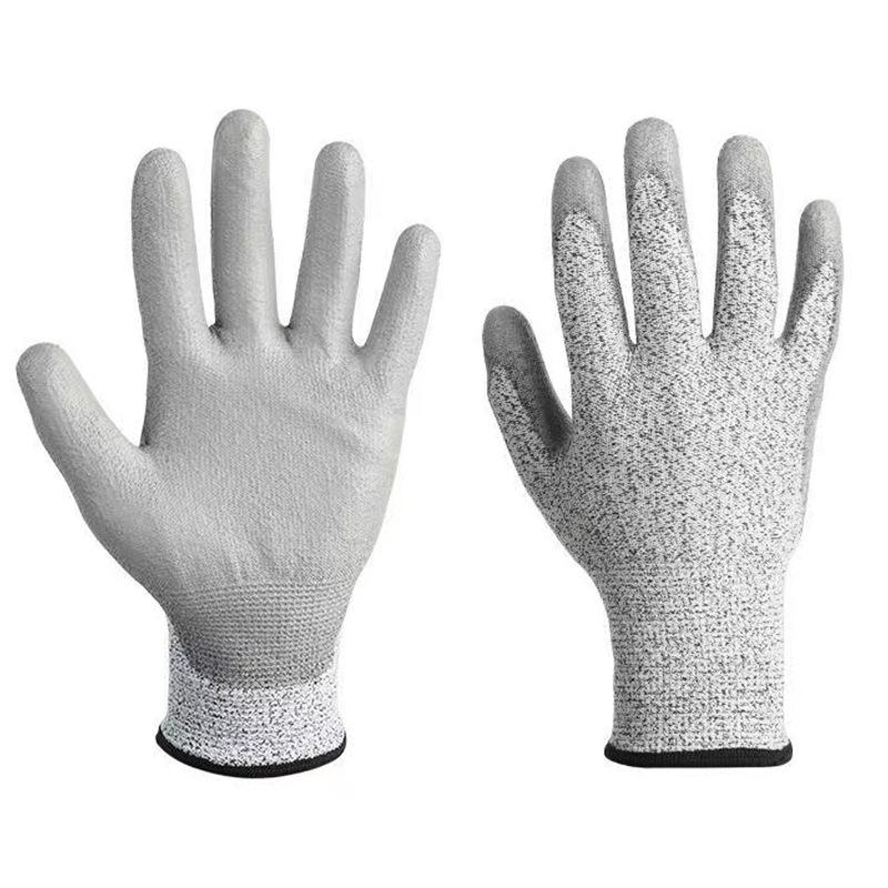 Cut Resistant Work Gloves, PU Coated Palm,Level 5 Safety Anti-Cut Gloves High-strength Industry Kitchen Gardening Anti-Scratch multi-Purpose