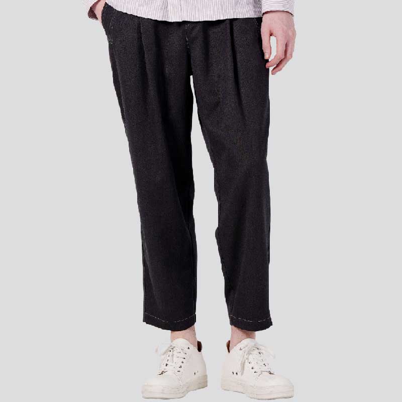 CUSTOMUS Men'S Contrast Stitch Straight Fit Elastic Waist Pants Cxs25Fwpta02 Bro