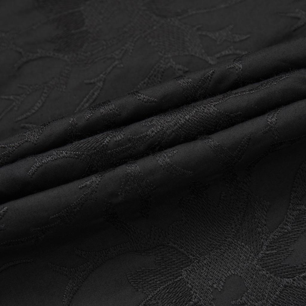 Emporio Armani Ss24 Dark Pattern Printed Square Neck Single-Breasted Short Sleeve Shirt Men Shirts Black 3D1CG3-1NQMZ-0999