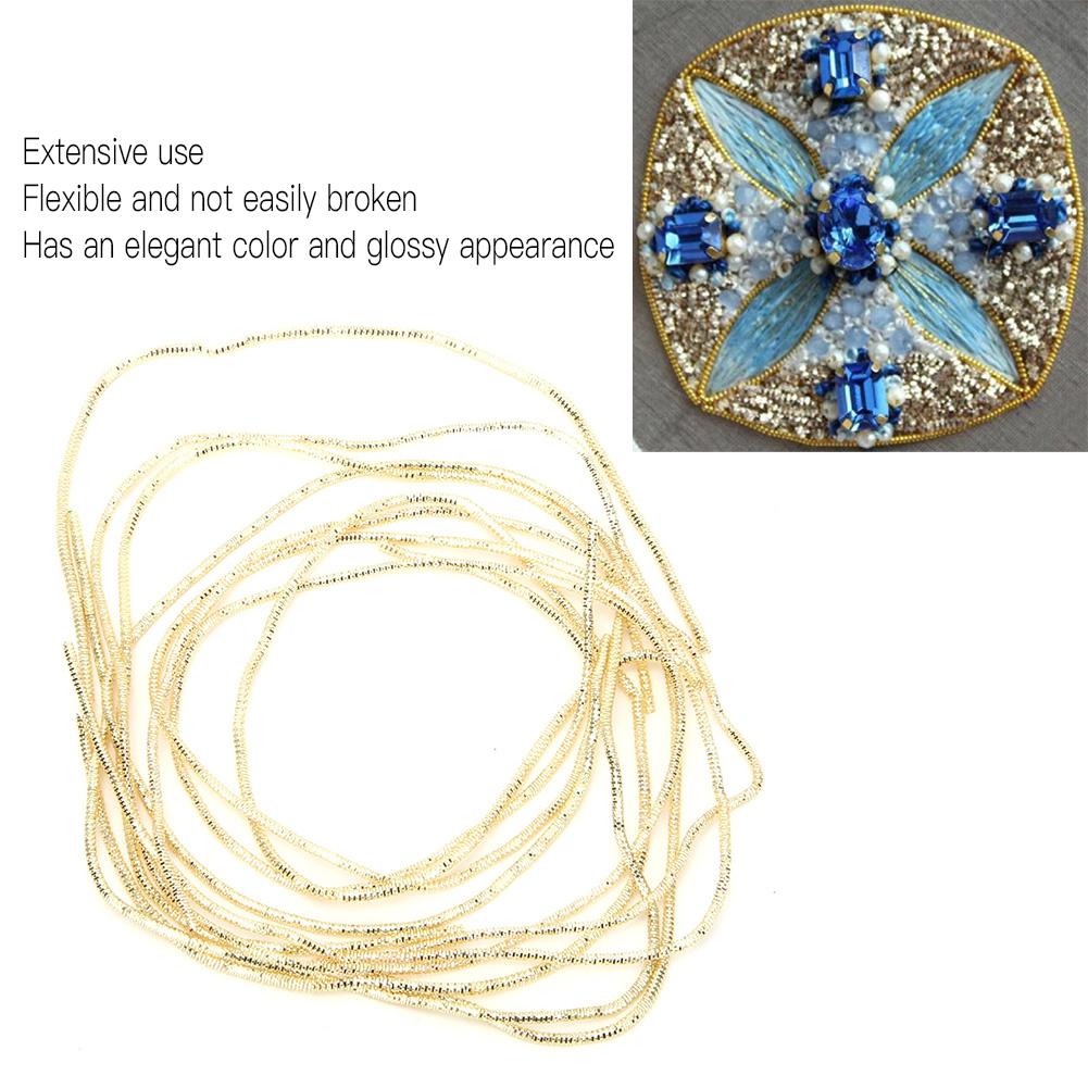 Embroidery Thread Copper Wire Sewing Stitching Gloss 1.5mm  Dia. Manual DIY StringGolden