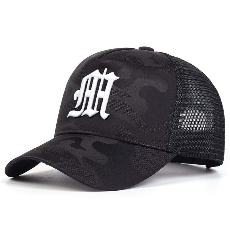 Fashion M Letter Camouflage Embroidery Baseball Net Caps Spring and Summer Outdoor Adjustable Casual Hats Sunscreen Hat