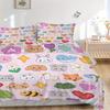 3pcs Cute Animal Stickers Bedding Set, Breathable And Soft, Suitable for All Seasons Machine Washable, Suitable for Bedroom Decoration,yy250822146