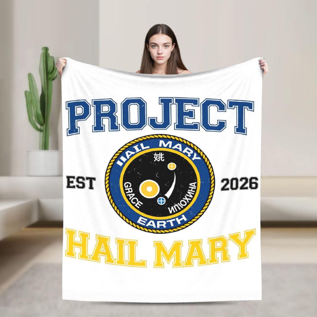Project Hail Mary Poster Blanket Girls Flannel Bedding Throws For Living Room Soft Comfy Custom Quality Bedspread Gift Idea