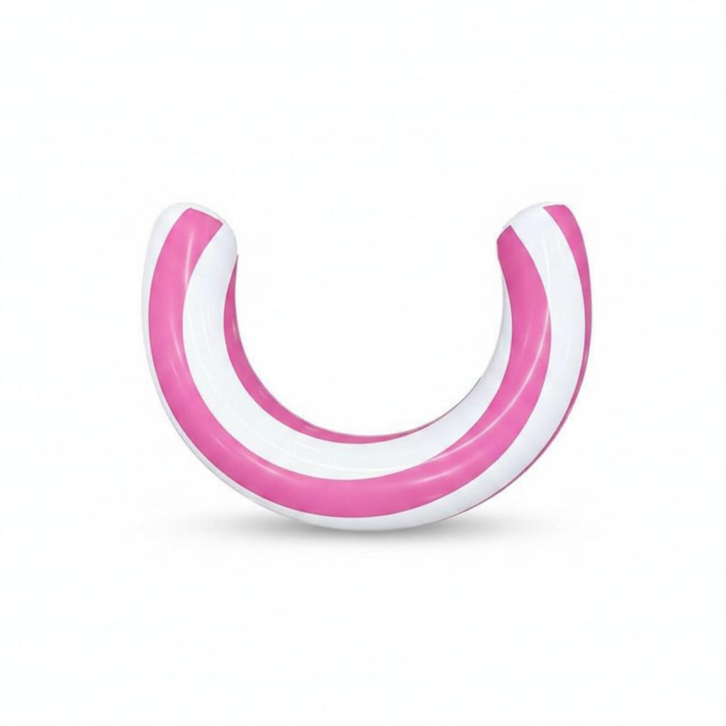 C-Shaped Floatage Striped Inflatable Hoop Bi-Color Water Lounger