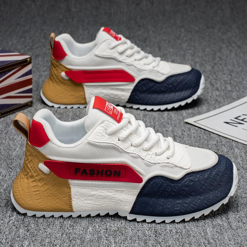 

Массивные кроссовки больших размеров 45 46 47 48 Мужские дизайнерские спортивные туфли Модные повседневные кожаные тканевые туфли на внутренней платформе 39