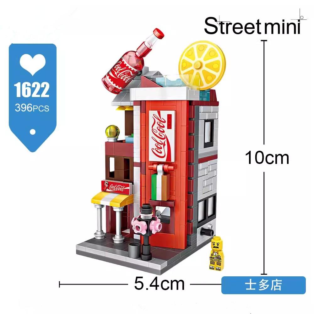 Creative Folded StreetView Grocery Store Post Station Building Bricks DIY Mini Chinese Style Puzzle Girls Gifts Children Toy