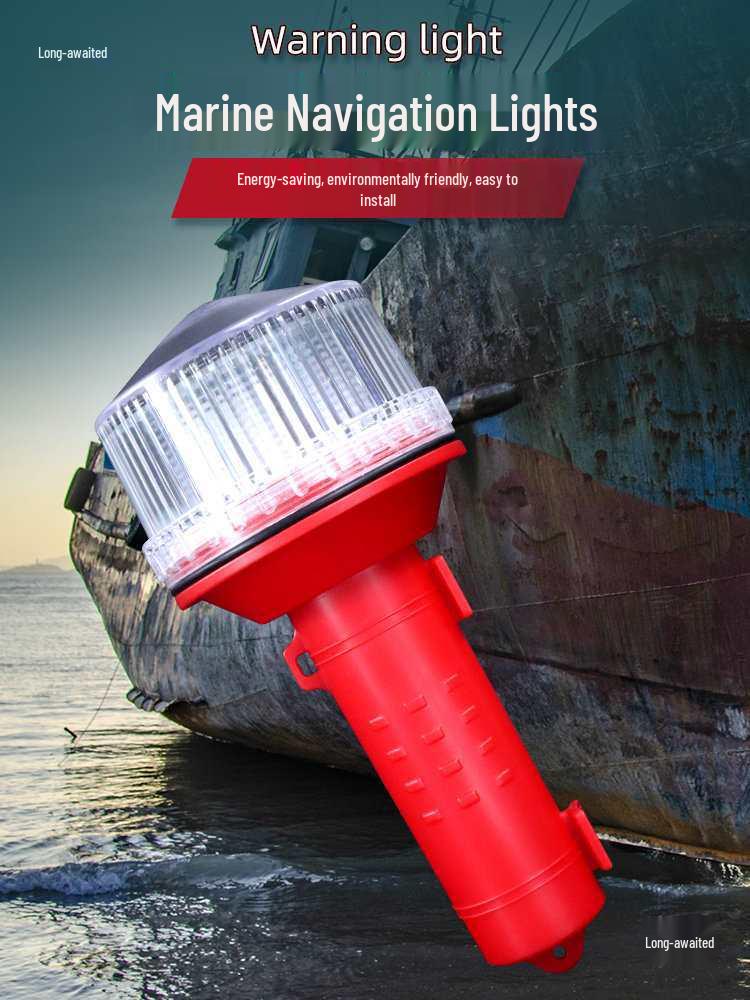 Marine LED Solar-Powered Navigation Signal Light: Three-Color Warning Flash for Onboard Use