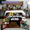 3-delige dekbedovertrekset (1*Dekbedovertrek + 2*Kussensloop, Zonder Vulling), Beddengoed Set met Gepersonaliseerde Naam en Star Wars Patroon, Home Slaapkamer Decoratie Cadeau