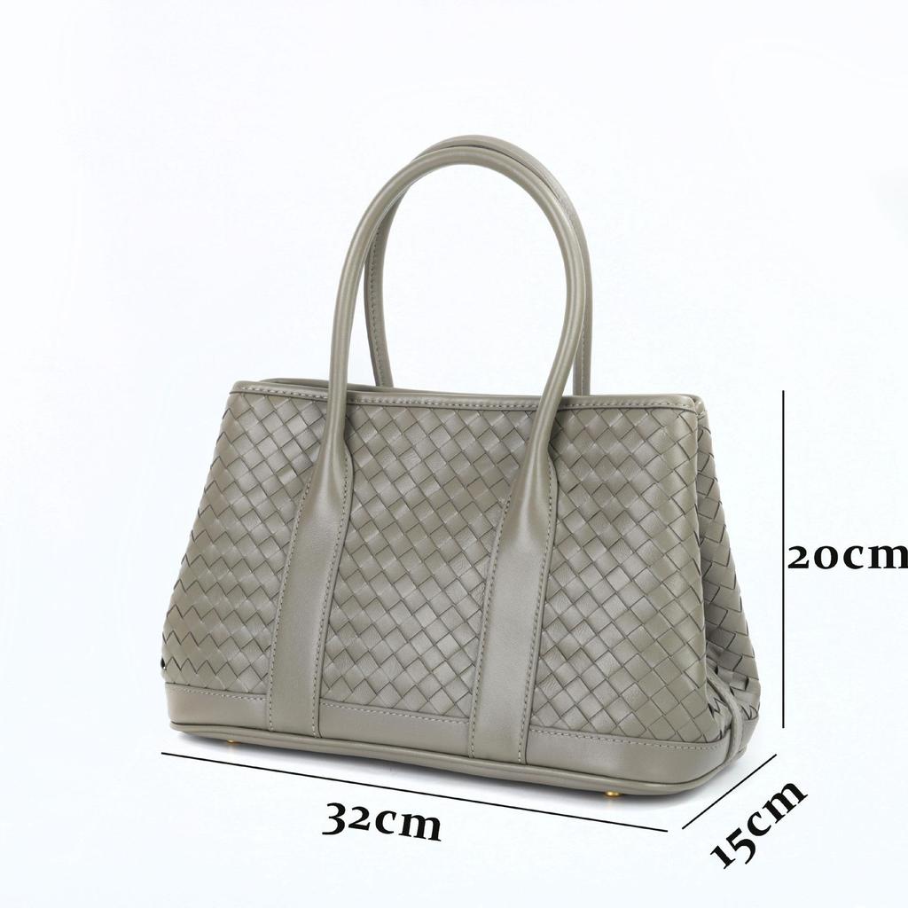 Handgewebte Umhängetasche aus echtem Schaffell für Damen mit großem Fassungsvermögen