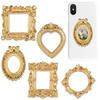 5Pcs Golden Retro Miniature Photo Frames Resin Mini Angel Oval Photo Frame Accessory Mini House Vintage Frame Decoration