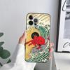 Hokusai The Great Wave Anime Dragon Phone Case for iPhone 11 15 Pro Max Case Coque 14 Plus 13 Pro 12 11 X XR 8 SE TPU Soft Cover