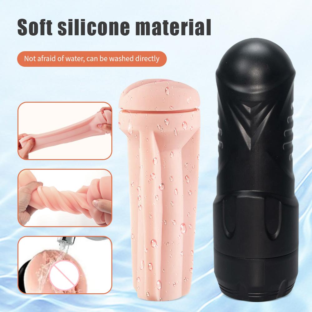 Vaginal Male Masturbator Cup Real Deep Throat Blowjob Pocket Pussy Manual Silicone Masturbation Massager Adults Sex Toys For