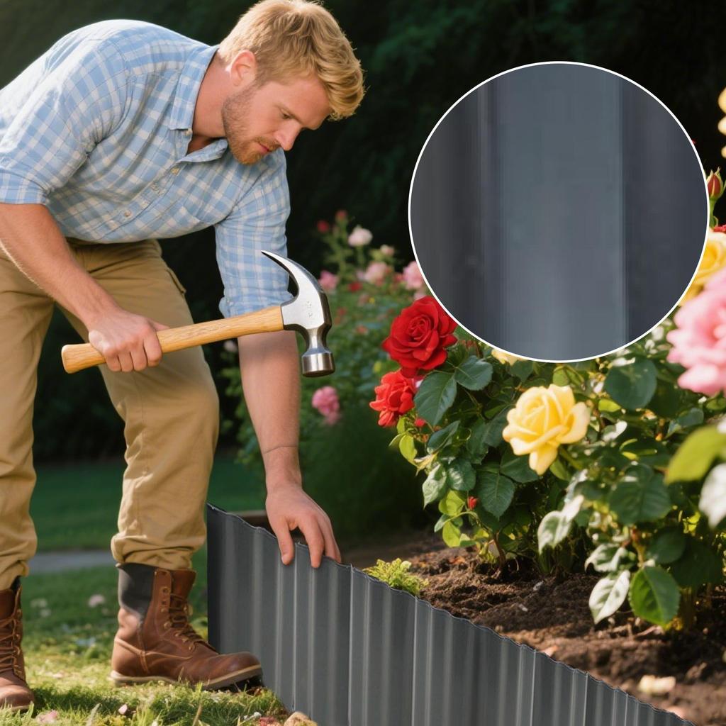 Garden Edging Border Yard Edging 32.8 FT Corrugated Flexible Fences For Wall Outdoor Driveway Gravel Flower Bed Pool Pathway