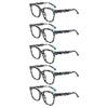Turezing 5 Pack New Reading Glasses For Men And Women Clear Lenses Spring Hinge Diopter +0.5+1.0+3.0+5.0+6.0