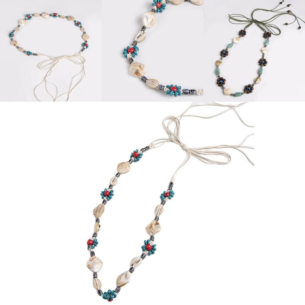 Bohemian Style Handwoven Waist Rope Belt With Ethnic Design And Adjustable Knot For Summer Wear