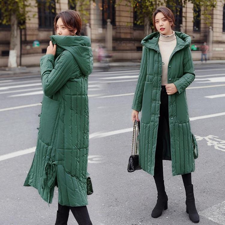 

Autumn Winter Women Warm Cotton Coat Loose Thickened M зелёный