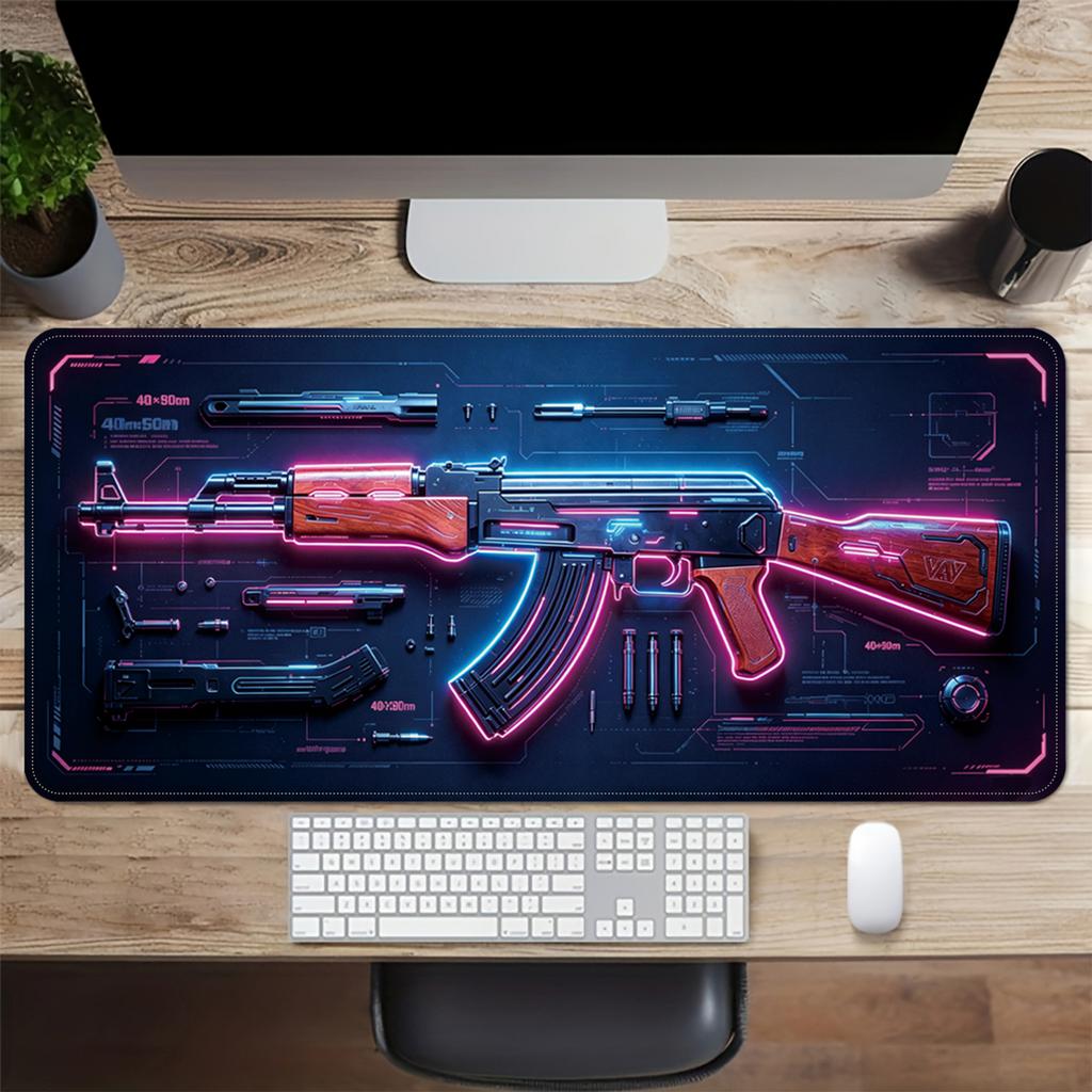 Gun Mouse Pad Custom Black E-sports Game Integrated Ip Computer Large Non-slip Office Desk Mat