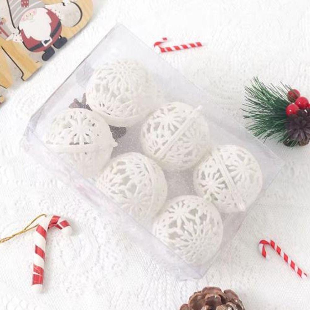 6Pcs Plastic Christmas Ball Pendants 6CM Christmas Tree Decoration  Party